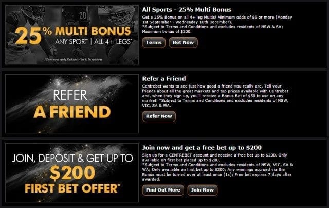 centrebet promotions